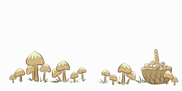 卡通蘑菇分割线装饰