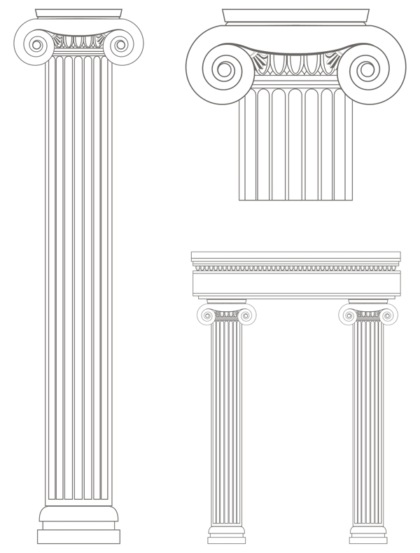 欧式柱子建筑花纹素材
