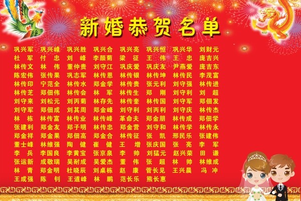 新婚恭賀名單圖片