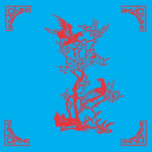 花鳥剪紙