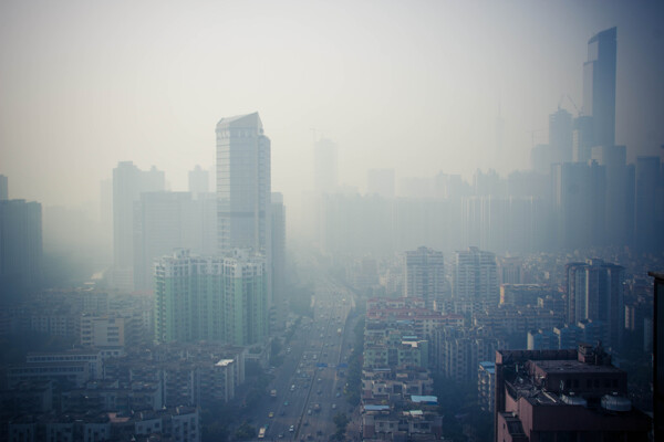 雾霾下的广州图片