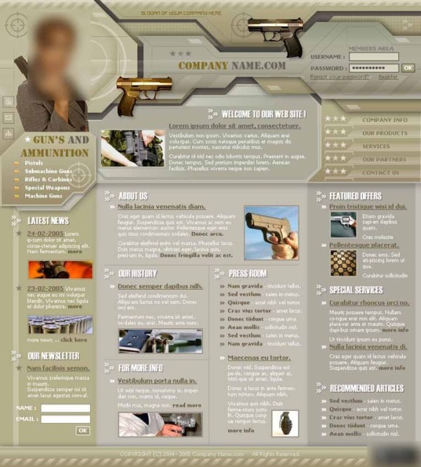 枪械爱好者网页模板