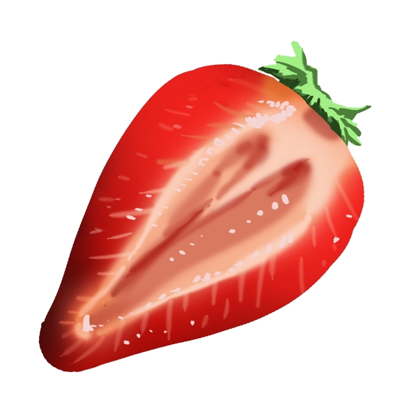切开的红色草莓插画