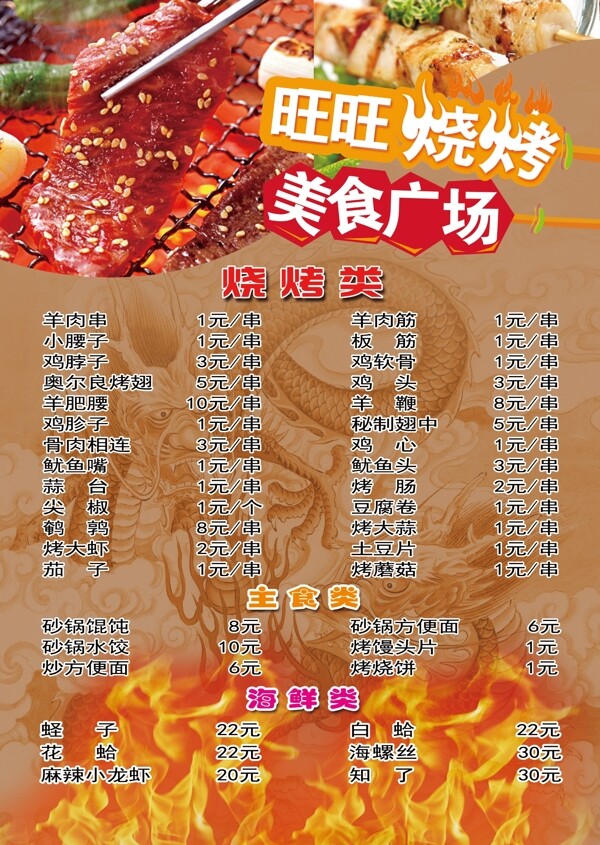 燒烤菜單