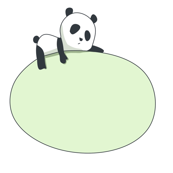 手绘大熊猫边框插画