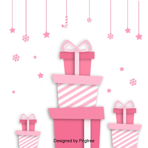 粉红色的圣诞礼物盒