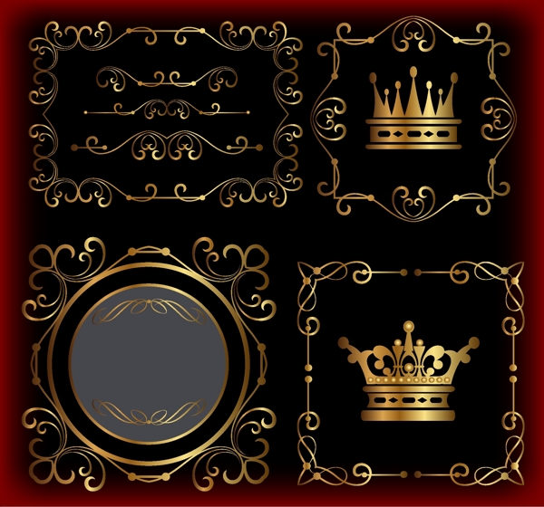 专供皇室皇冠装饰品分界线网页设计标签