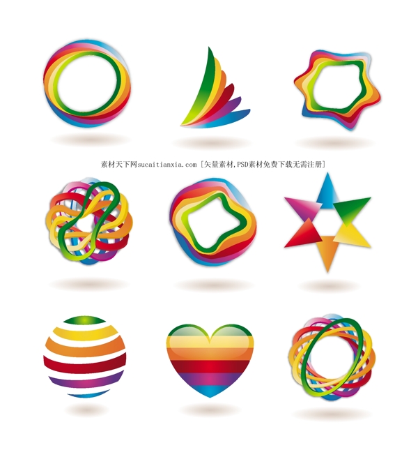 炫彩LOGO圖形矢量素材