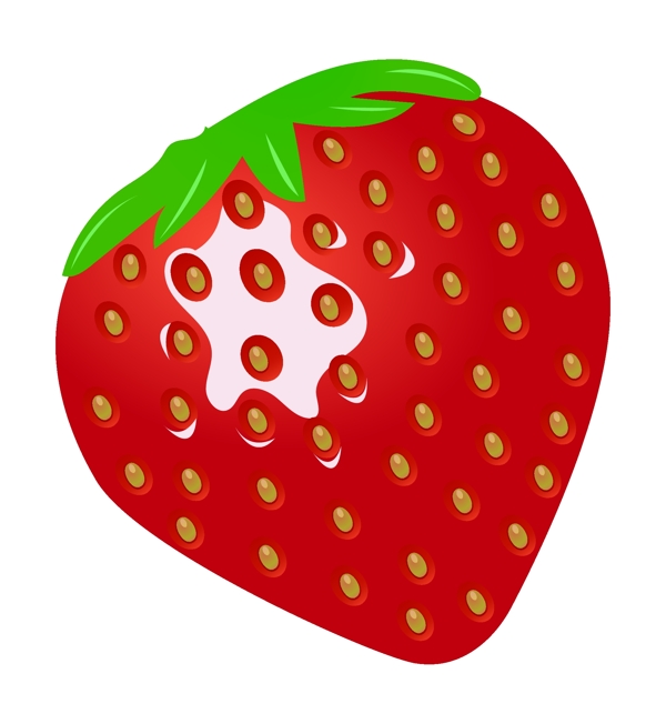 新鲜的草莓手绘插画
