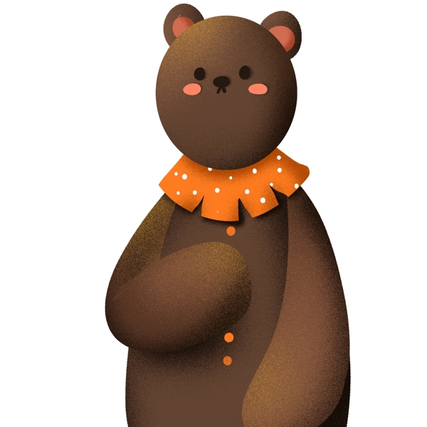 手绘可爱一只小熊插画设计