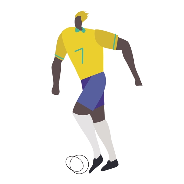 扁平化巴西足球队员矢量素材