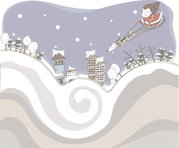 雪地里的孩子
