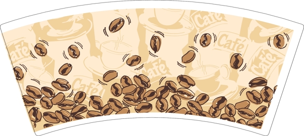 环保纸杯咖啡豆图片