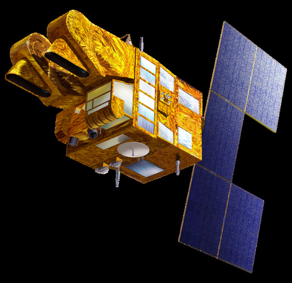 金色遥感人造卫星免抠png透明素材