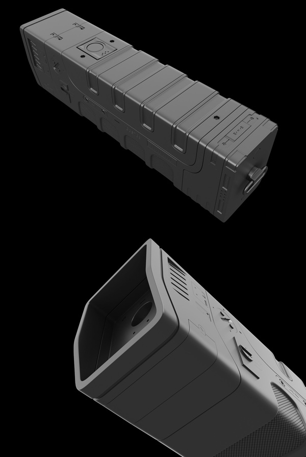3d模型黑色炫酷的手电筒jpg素材