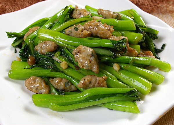肉丸生炒菜心圖片