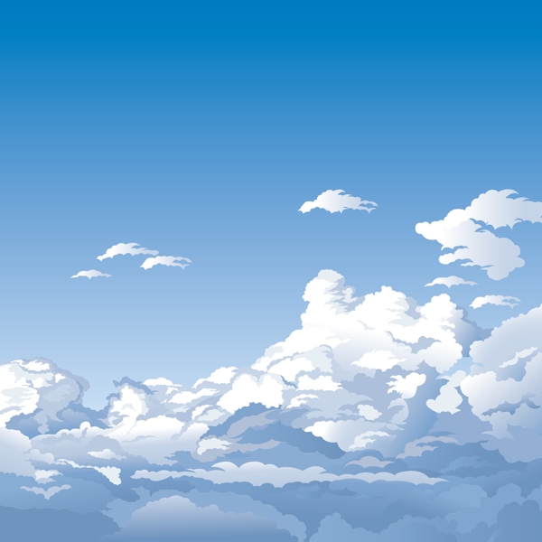 卡通的蓝色天空矢量素材