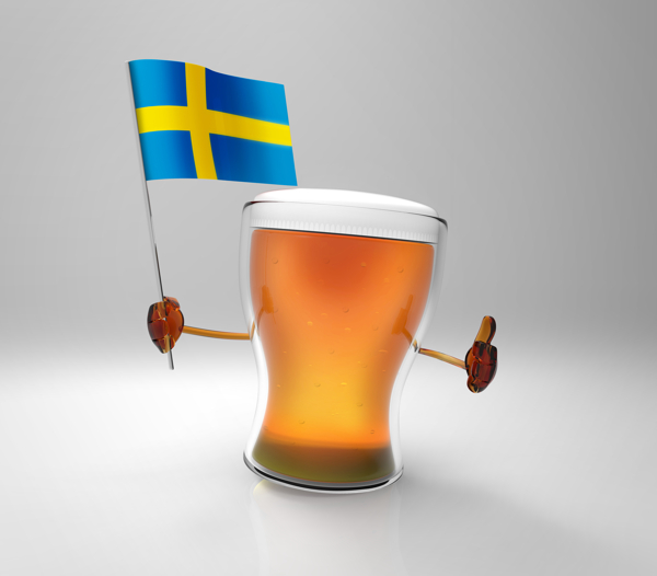 瑞典国旗与啤酒