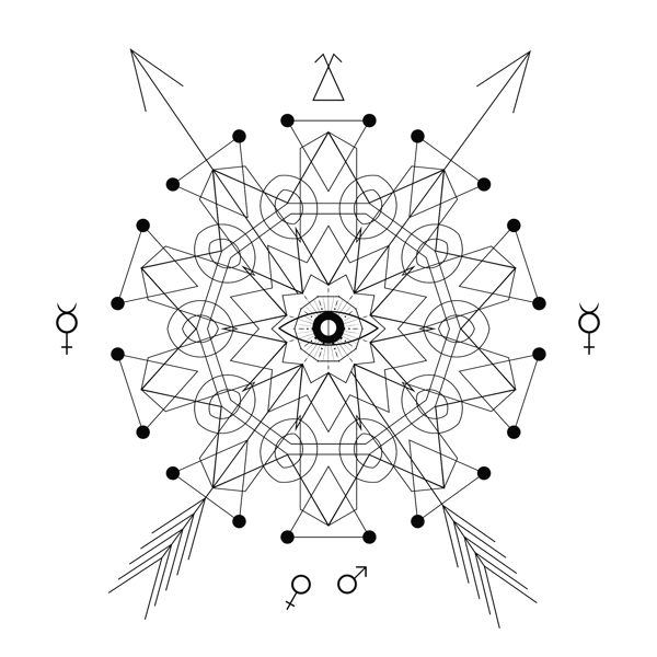 圆形箭头几何多边形创意法阵矢量素材
