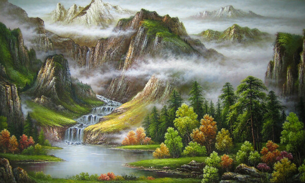 山水裝飾畫