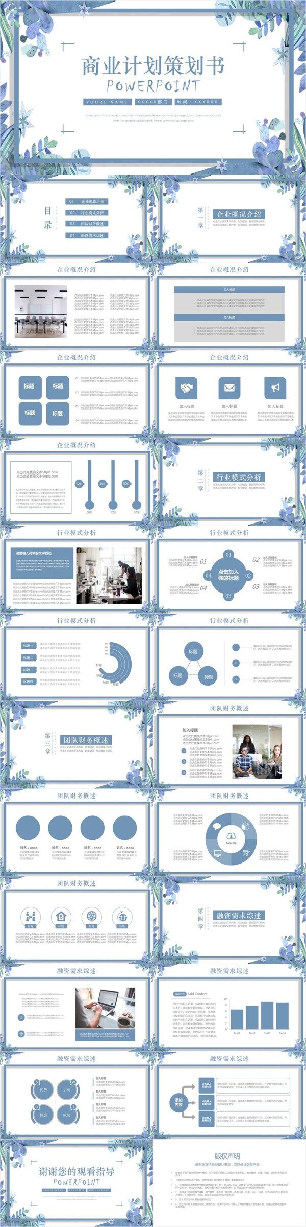 簡約清新商業(yè)項(xiàng)目融資策劃計(jì)劃書PPT模板