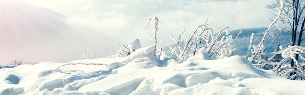 浪漫冬季雪地背景