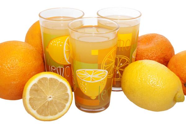 橙汁柠檬汁图片