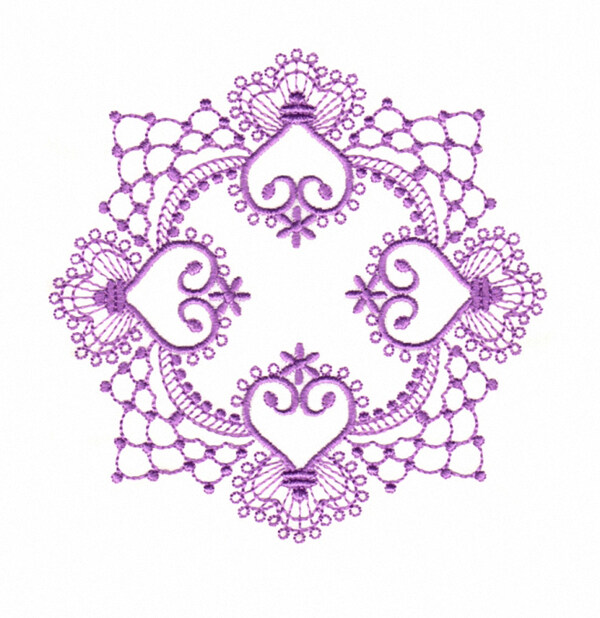 绣花淡紫彩家纺免费素材