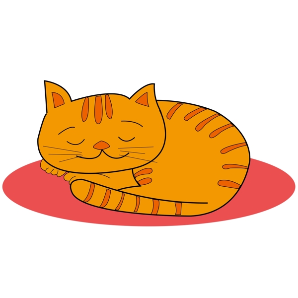 毛毯睡觉猫咪元素