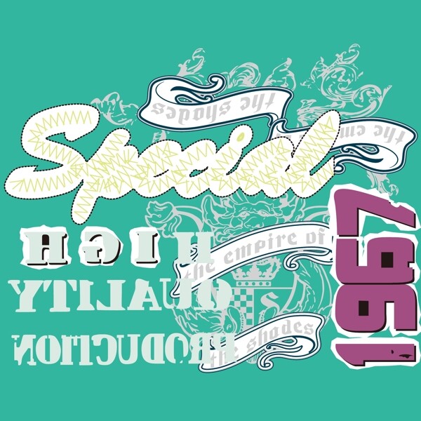 印花矢量圖圖文結(jié)合文字英文花紋免費(fèi)素材