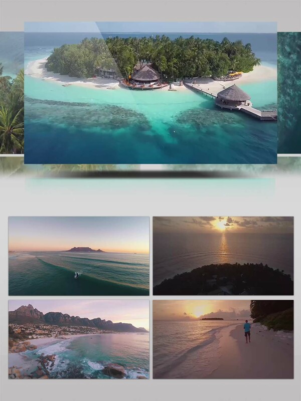 4K航拍马尔代夫旅游宣传视频