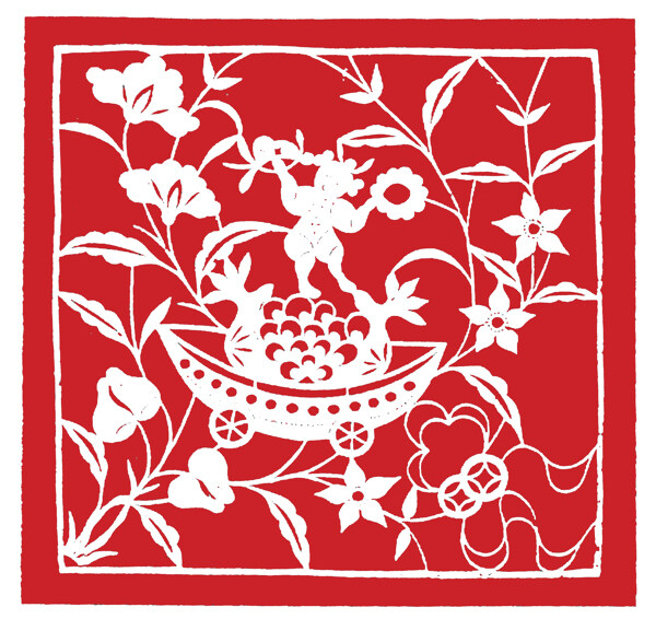 花鳥窗花剪紙民間美術(shù)0101