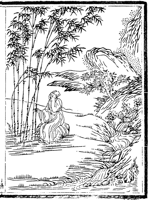 中華傳統(tǒng)版畫矢量圖教化類1