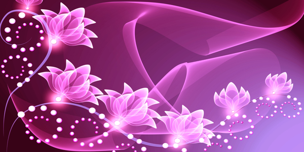 紫色花朵抽象画图片