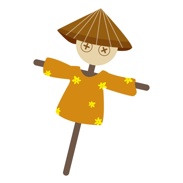 卡通簡約稻草人裝飾素材