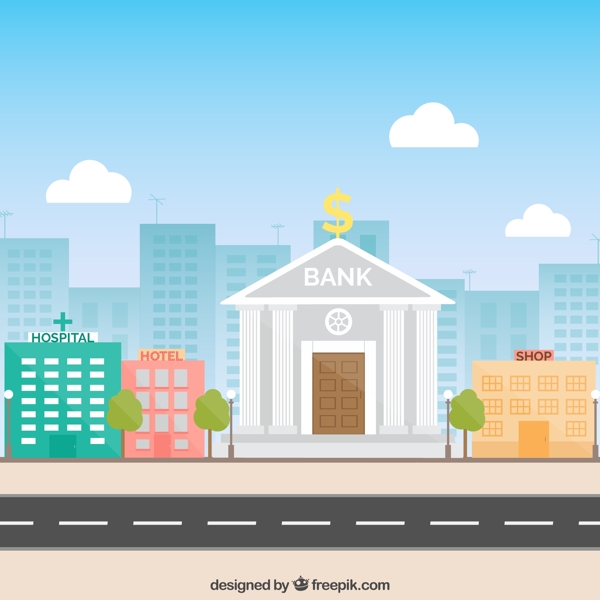 街邊的商業(yè)建筑