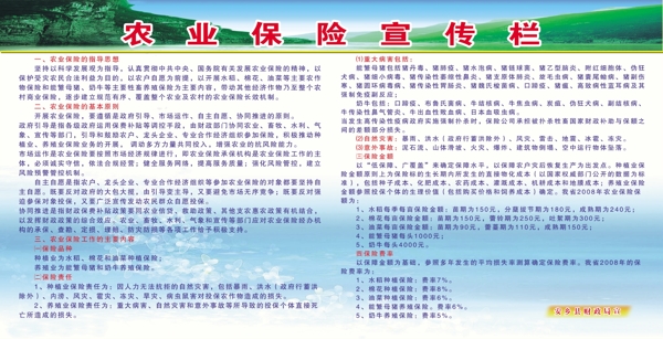 財政農(nóng)業(yè)保險宣傳板圖片