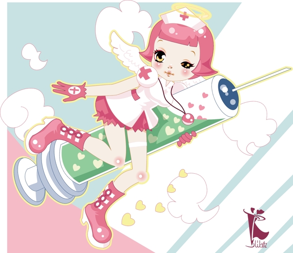 可愛(ài)女護(hù)士矢量