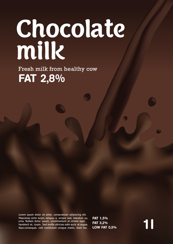 创意牛奶广告海报矢量图03