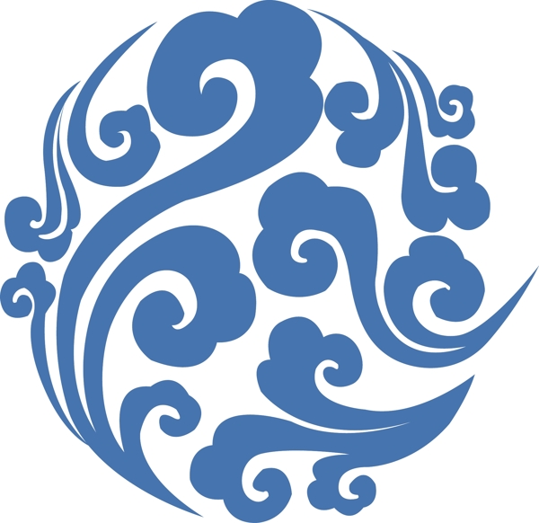 中秋节祥云云纹简约剪影