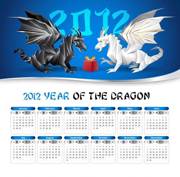2012年日歷矢量素材3