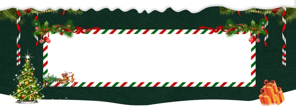 创意绿色圣诞节礼品banner背景