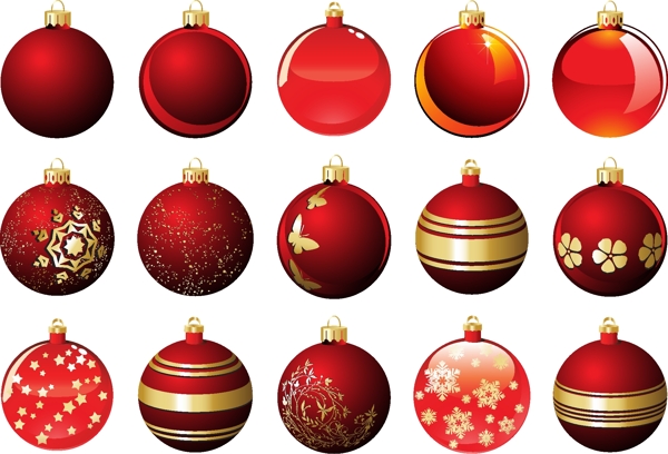 矢量图圣诞装饰彩球