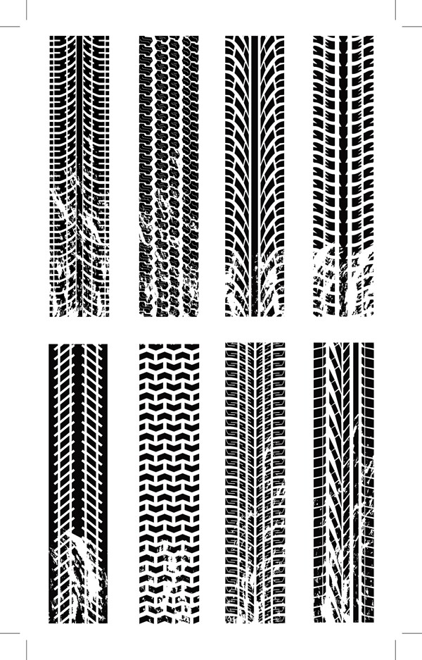 輪胎磨痕矢量圖