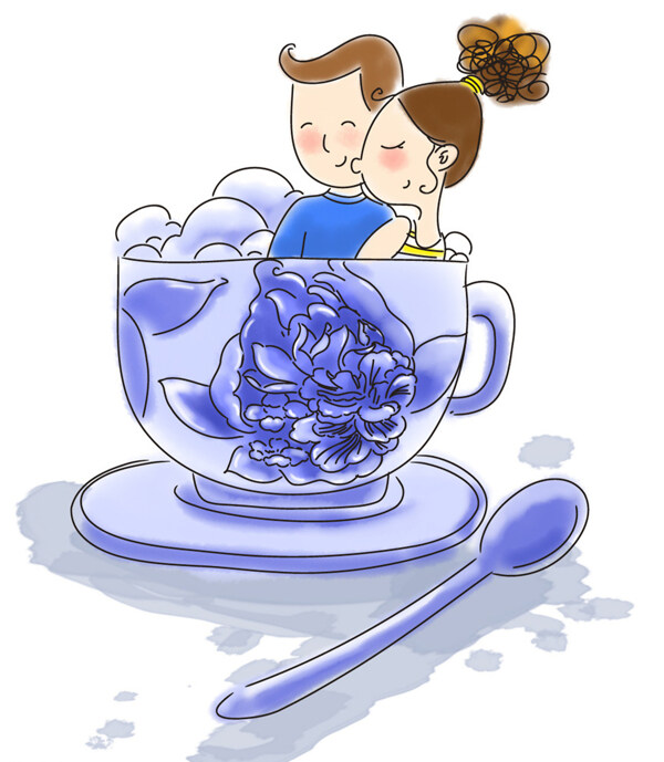 卡通插畫卡通人物情侶