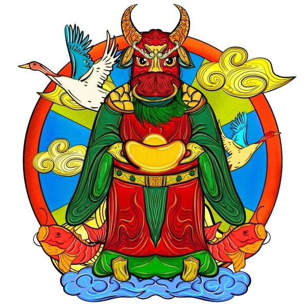 春節(jié)動漫牛形象圖片