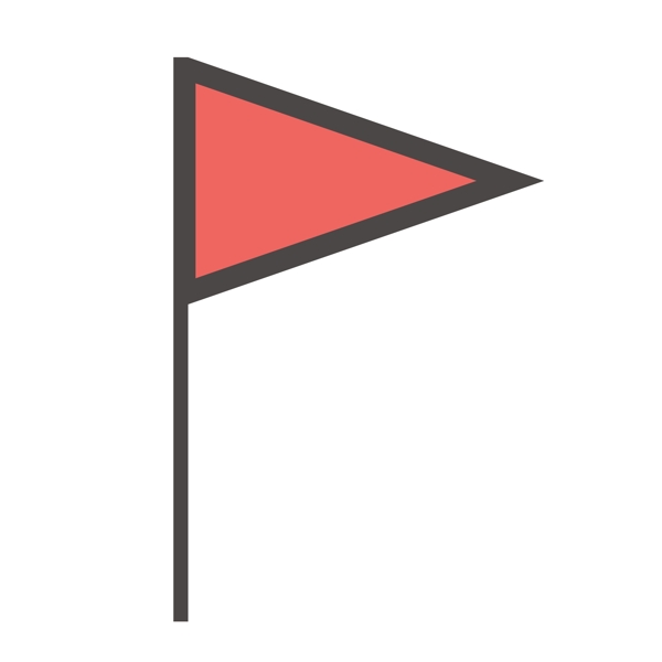 红色手绘三角形旗帜元素