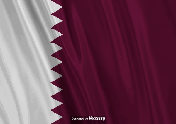 矢量现实诠释卡塔尔国旗