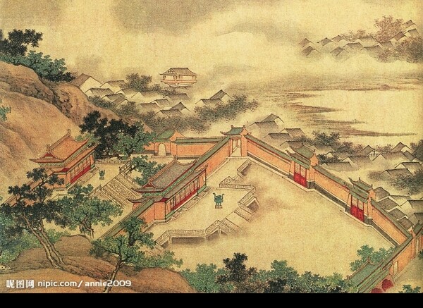 樓閣庭院圖片