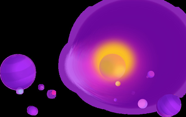 梦幻紫色泡泡png元素